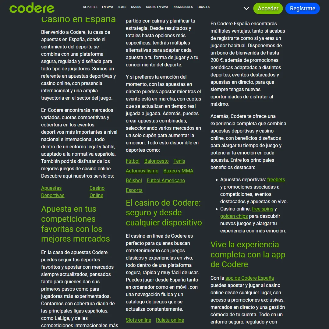 Codere — casa de apuestas